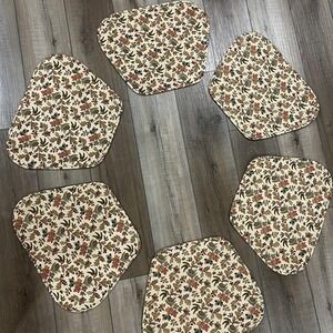 6 Longaberger Autumn Path Fabric Placemats custom made for Round table Fall Leaf